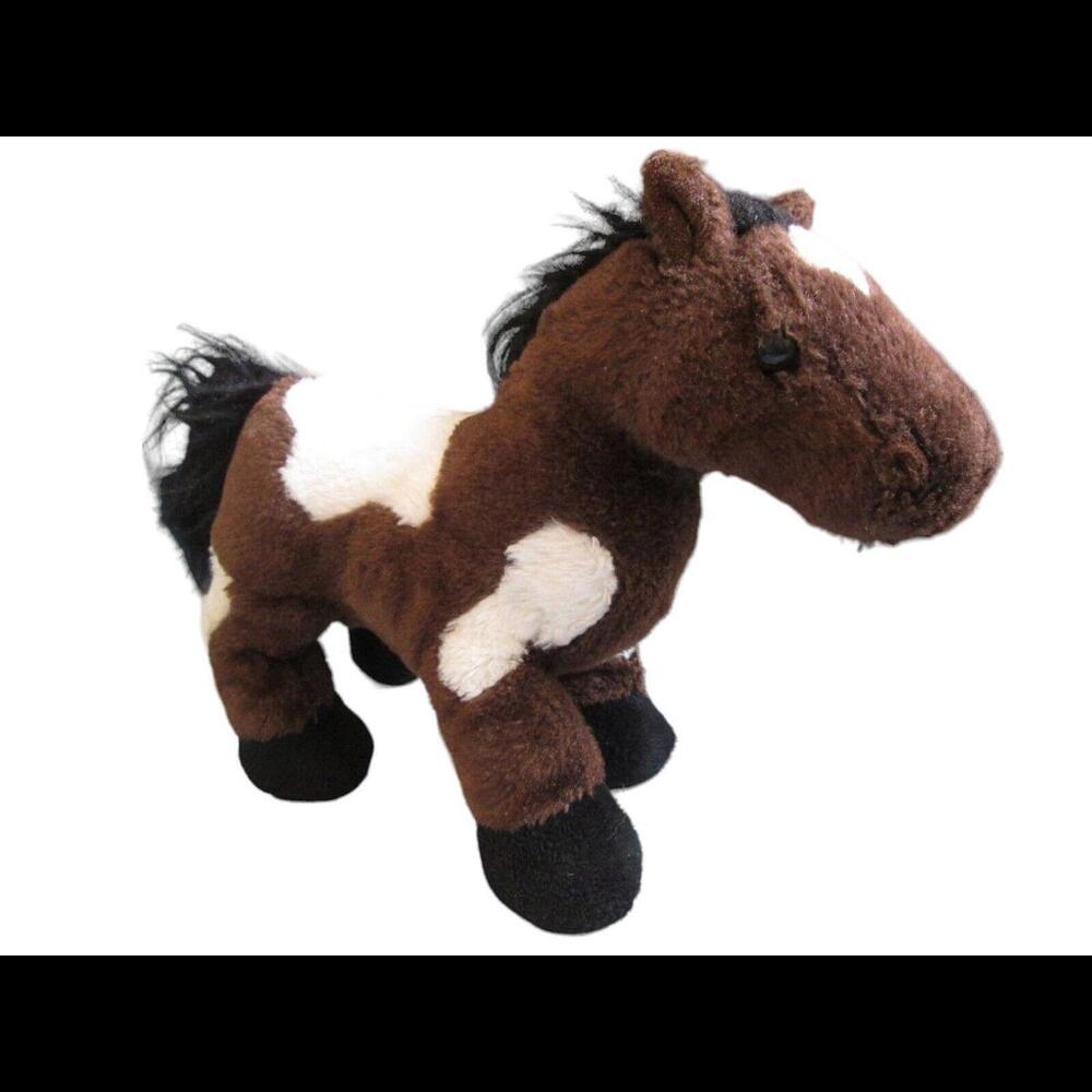 Webkinz Ganz Plush HM147 Pinto Brown White Horse No Code Stuffed Animal Plush
